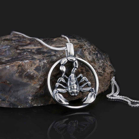 Scorpio Pendant, Sterling Silver Scorpio Necklace, Scorpio Jewelry, Horoscope Scorpio Necklace - view 1
