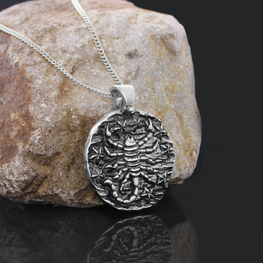 Scorpio Pendant, Zodiac Jewelry, Sterling Silver Necklace, Astrology Charm, Gift for Scorpio