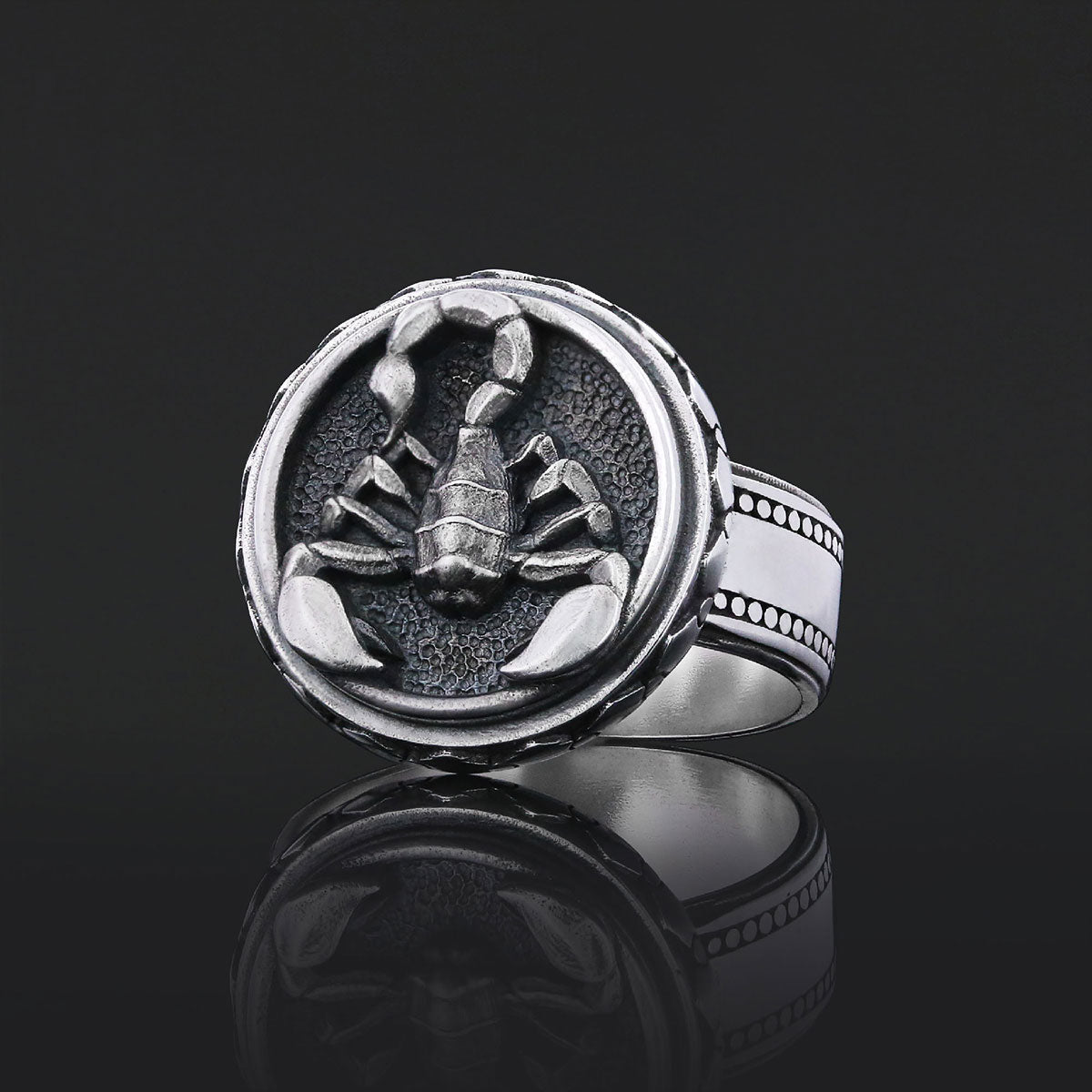 Scorpio Zodiac Silver Ring - view 3