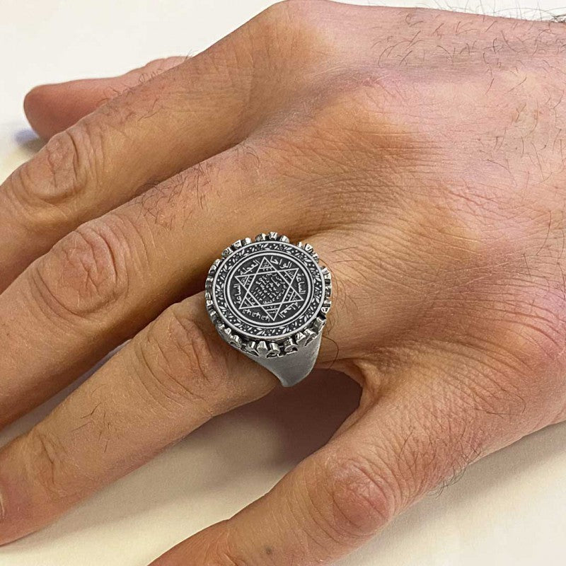 Seal Of Solomon Ring 925 Sterling Silver - view 7