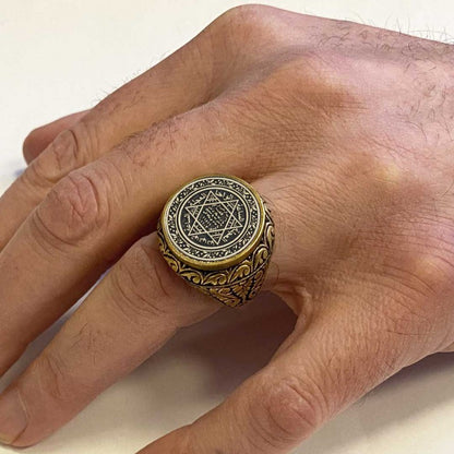 Seal of Solomon 925 Sterling Silver Ring by SWISS PLUS - Seal of Solomon Collection - view 5