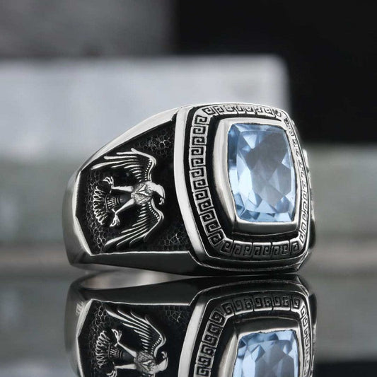 Sterling Silver Ottoman Eagle Signet Ring