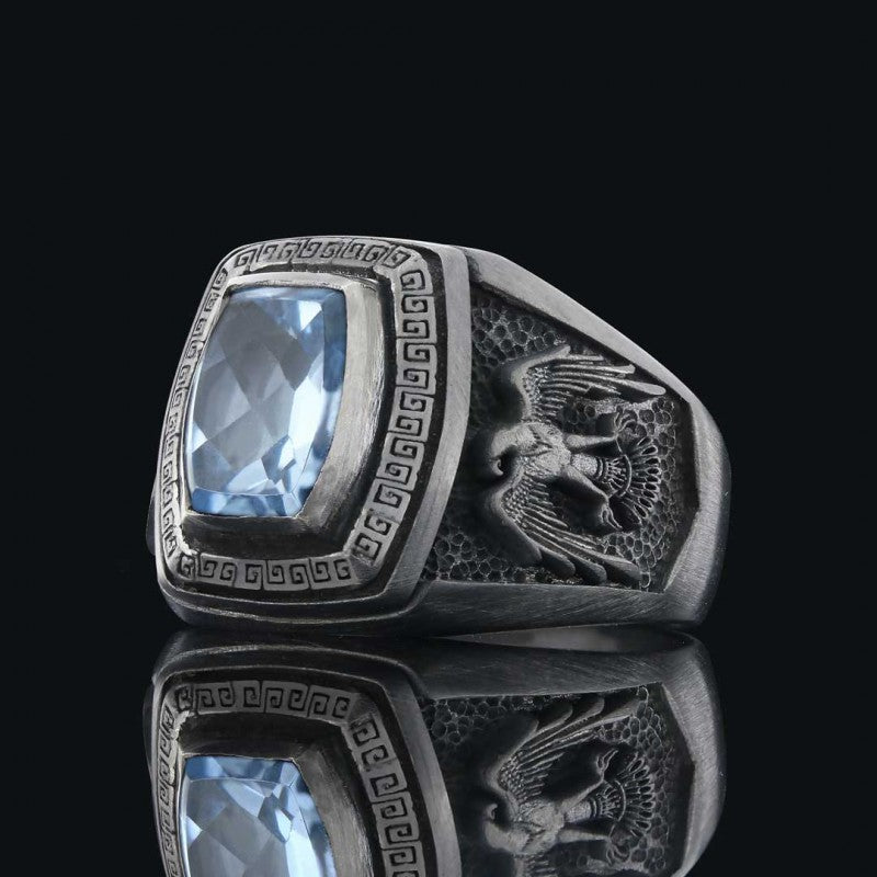 Sterling Silver Ottoman Eagle Signet Ring