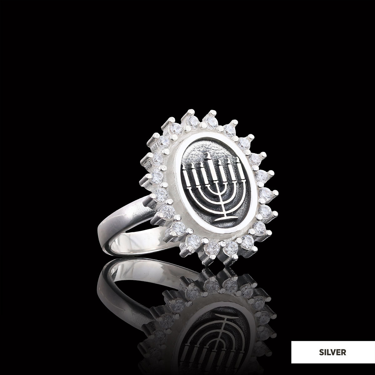 Shabbat Menorah Ring, Elegant Jewish Faith Jewelry, Symbol of Shabbat and Jewish Heritage Ring, Menorah Ring Silver