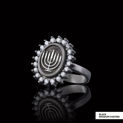 Shabbat Menorah Ring, Elegant Jewish Faith Jewelry, Symbol of Shabbat and Jewish Heritage Ring, Menorah Ring by SWISS PLUS - 