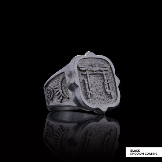 Shintoism Silver Ring, Shirine Ring, Shimenawa Ring, Skaki Ring, Tomoe Ring, Shintoism Jewelry, Religious Gifting