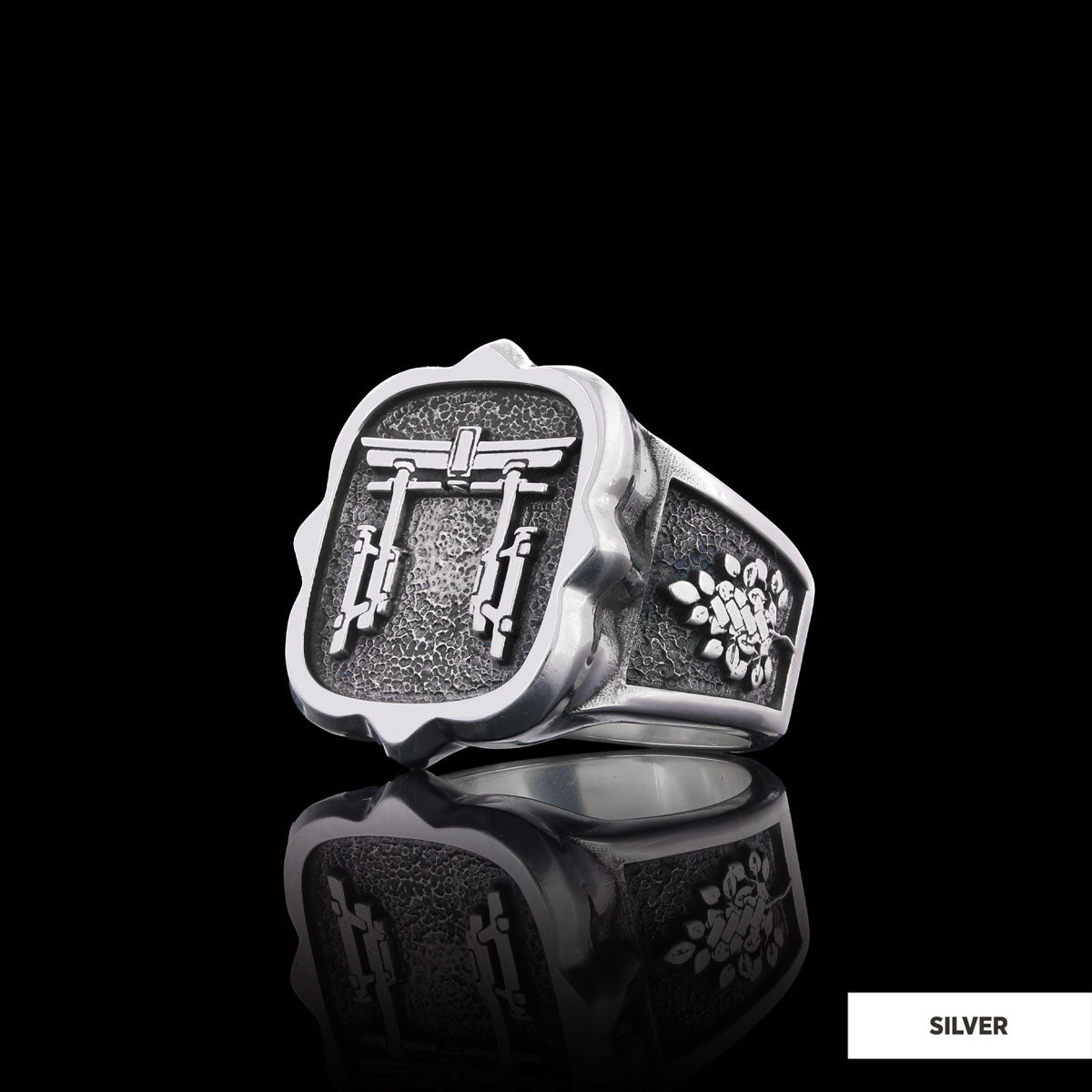 Shintoism Silver Ring, Shirine Ring, Shimenawa Ring, Skaki Ring, Tomoe Ring, Shintoism Jewelry, Religious Gifting - view 3
