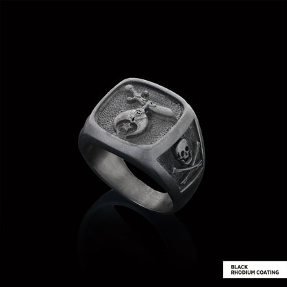 Shriners Masonic Ring, Handcrafted Sterling Silver Mason Ring by SWISS PLUS - Mason Collection - view 2