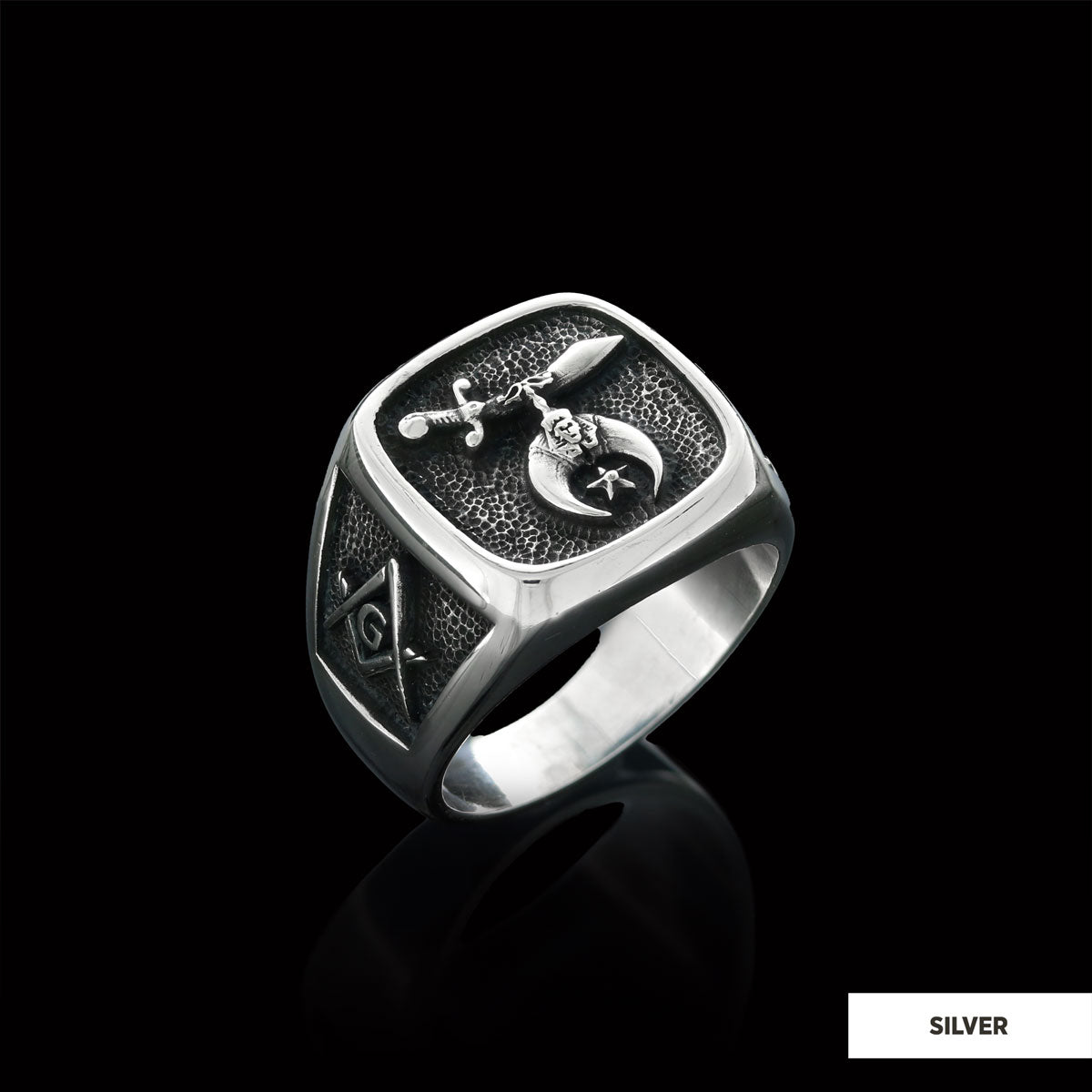 Shriners Masonic Ring, Handcrafted Sterling Silver Mason Ring