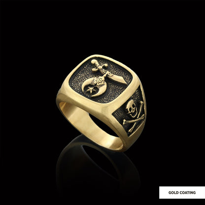 Shriners Masonic Ring, Handcrafted Sterling Silver Mason Ring by SWISS PLUS - Mason Collection - view 4