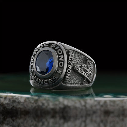 Side Embossed Acacia Masonic Ring, Master Mason Ring, Elegant Masonic Ring by SWISS PLUS - Mason Collection