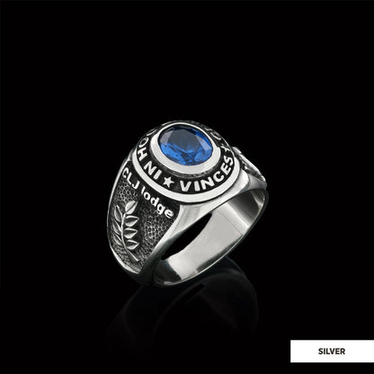 Side Embossed Acacia Masonic Ring, Master Mason Ring, Elegant Masonic Ring by SWISS PLUS - Mason Collection - view 3