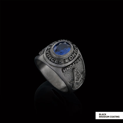 Side Embossed Acacia Masonic Ring, Master Mason Ring, Elegant Masonic Ring by SWISS PLUS - Mason Collection - view 4
