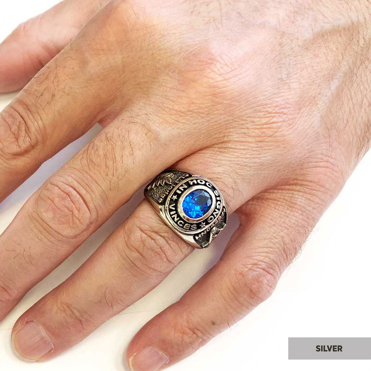 Side Embossed Acacia Masonic Ring, Master Mason Ring, Elegant Masonic Ring - view 5