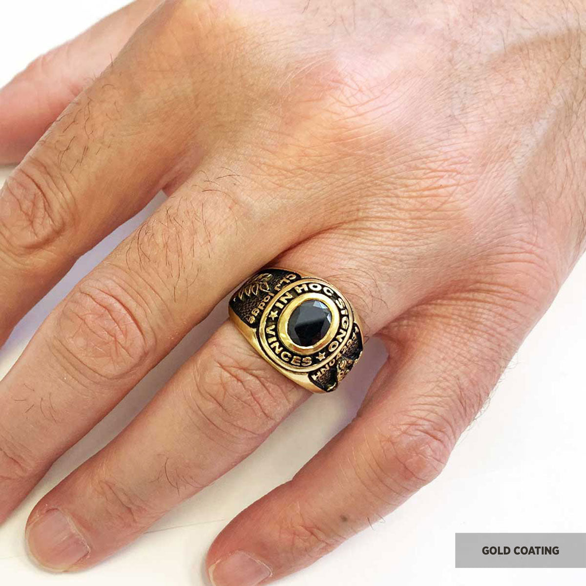 Side Embossed Acacia Masonic Ring, Master Mason Ring, Elegant Masonic Ring