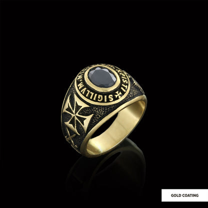 Sigillvm Militvm Xpisti Masonic Ring, Mason Jewelry, Custom Mason Ring by SWISS PLUS - Mason Collection - view 3