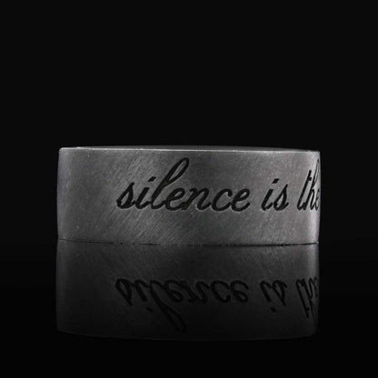 Silence Motto Band Ring by SWISS PLUS - Inspirational Rings - view 3