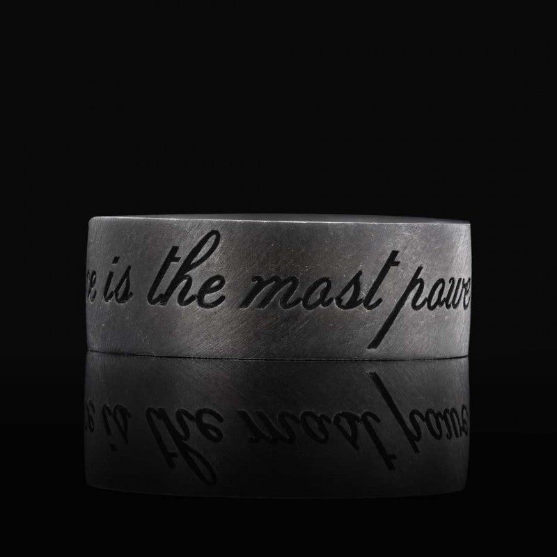Silence Motto Band Ring