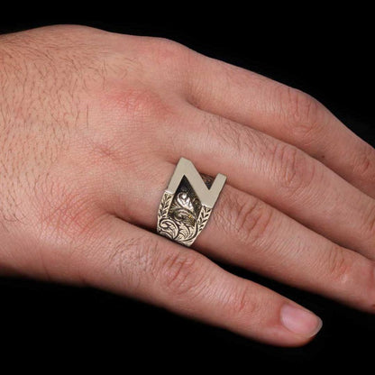 Silver Alphabet Z Ring by SWISS PLUS - Letter Collection - view 6