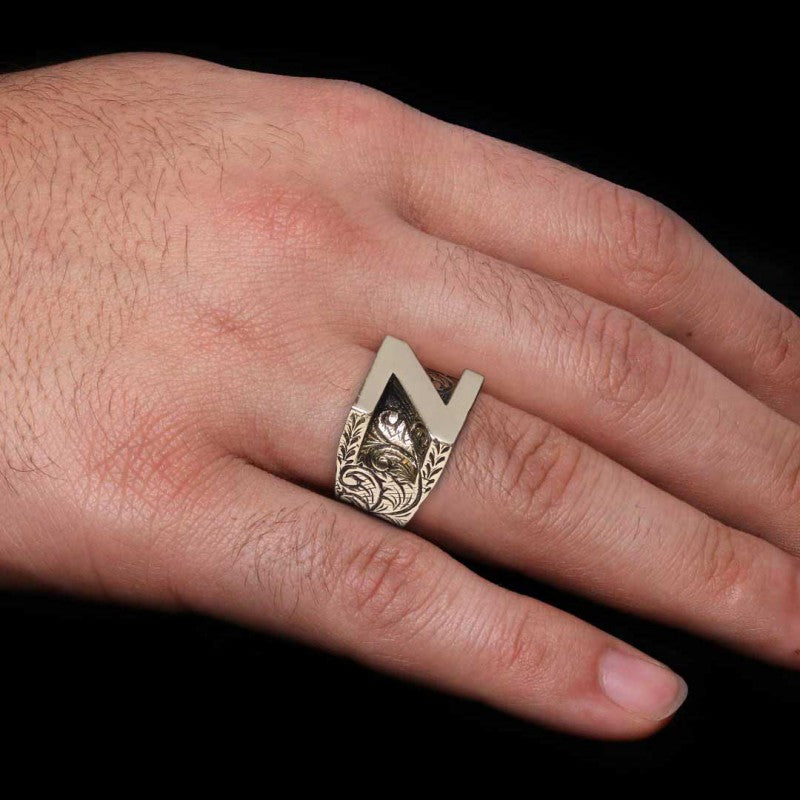 Silver Alphabet Z Ring