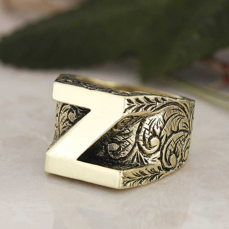 Silver Alphabet Z Ring - view 1