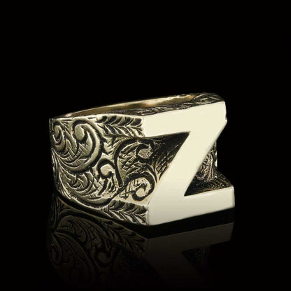 Silver Alphabet Z Ring by SWISS PLUS - Letter Collection - view 2