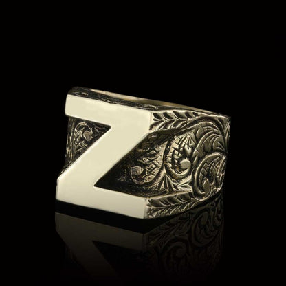 Silver Alphabet Z Ring by SWISS PLUS - Letter Collection - view 3