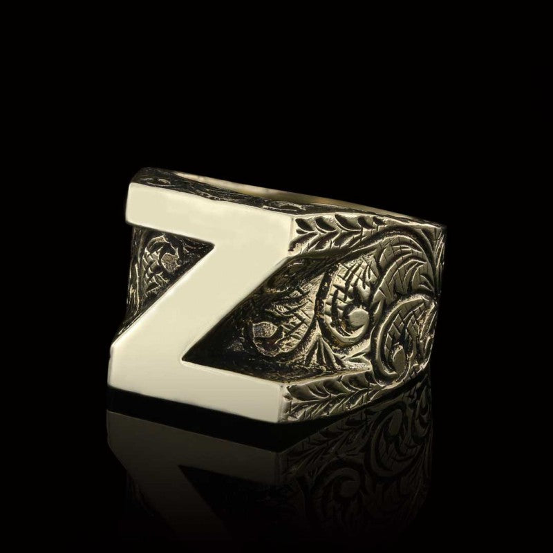 Silver Alphabet Z Ring