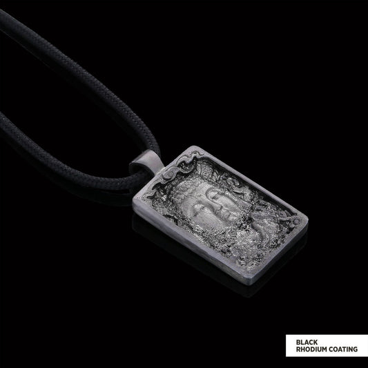 Silver Buddha Pendant Black Rhodium Coating