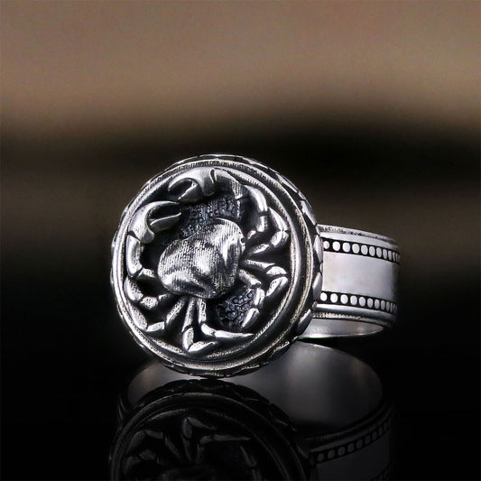 Silver Cancer Sign Ring - view 1