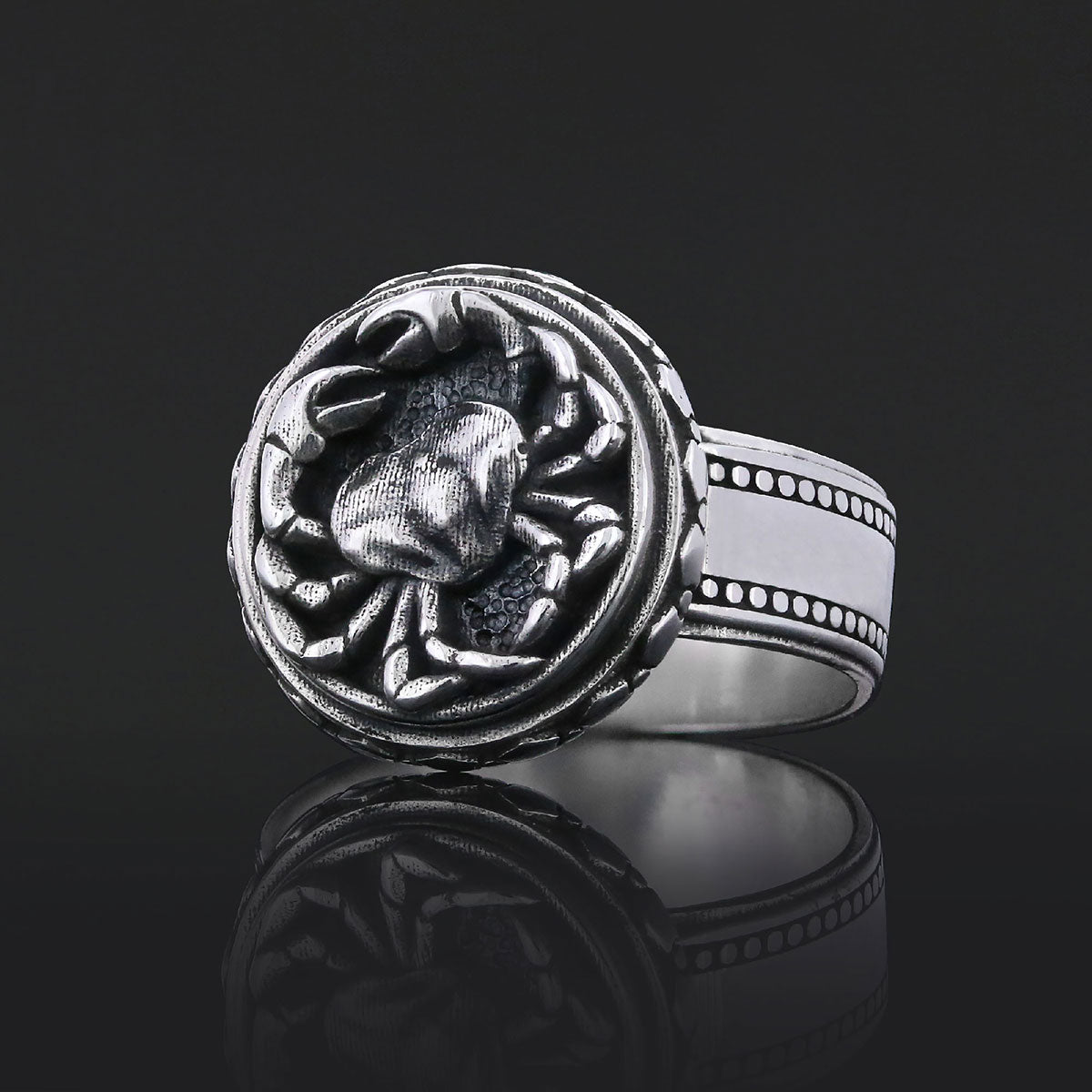 Silver Cancer Sign Ring - view 3