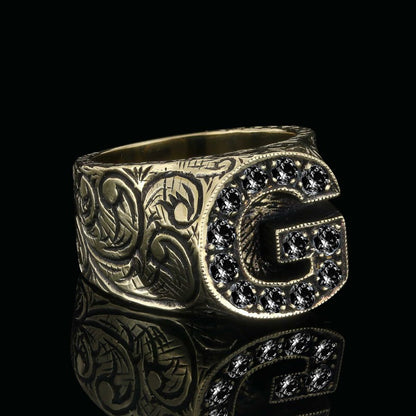 925 Sterling Silver Celtic Letter G Ring by SWISS PLUS - Letter Collection - view 3