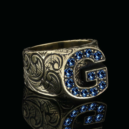 925 Sterling Silver Celtic Letter G Ring by SWISS PLUS - Letter Collection - view 5