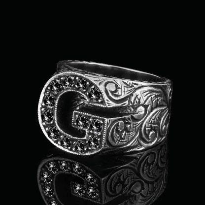 925 Sterling Silver Celtic Letter G Ring by SWISS PLUS - Letter Collection - view 6