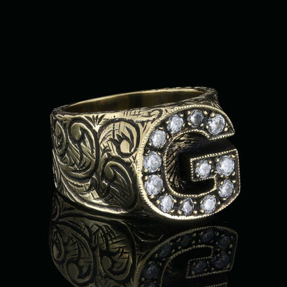 925 Sterling Silver Celtic Letter G Ring by SWISS PLUS - Letter Collection - view 7