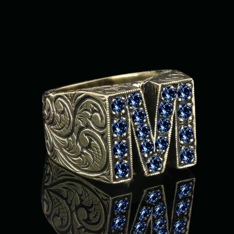 Special Design Sterling Silver Celtic Letter M Ring - view 5