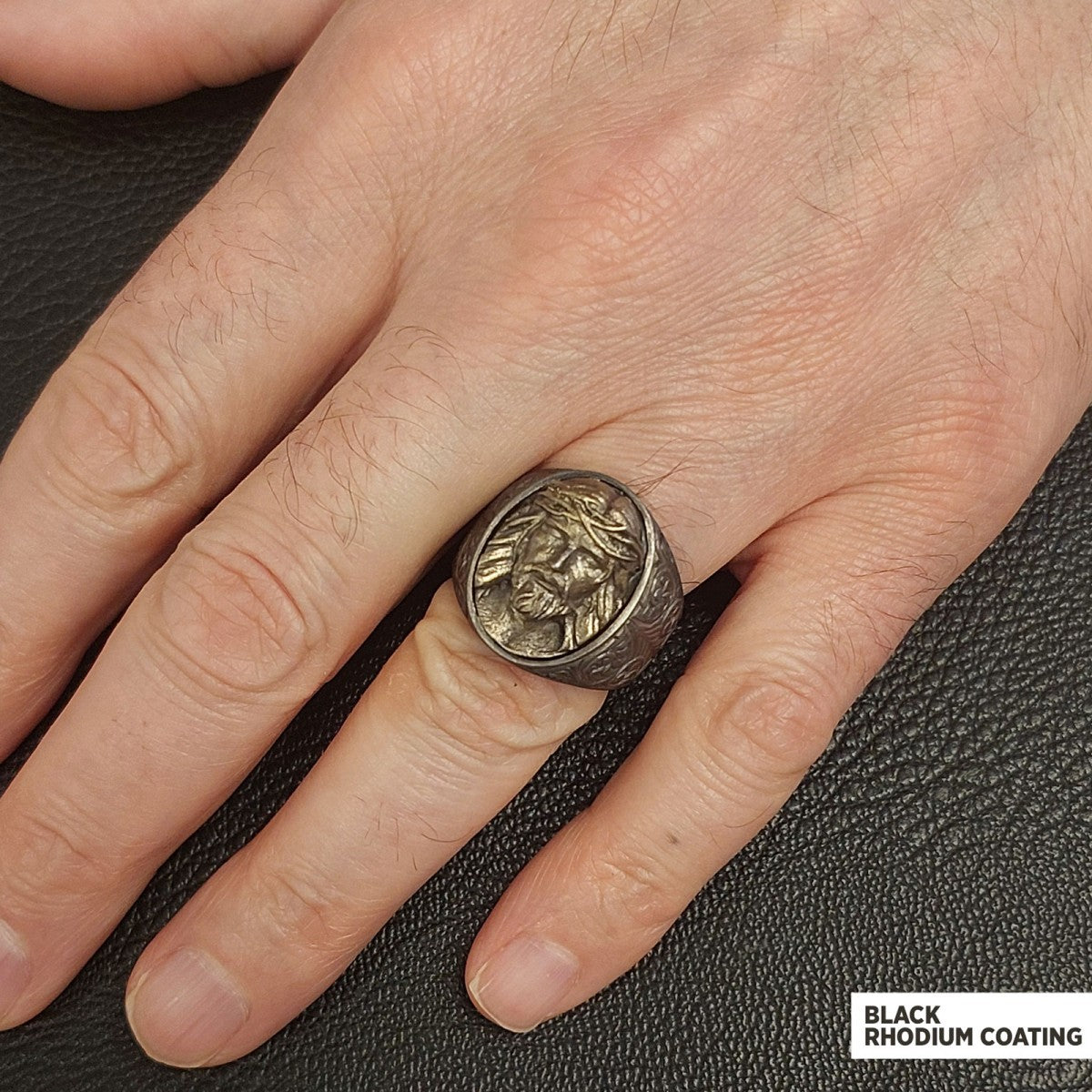 Silver Christian Jesus Ring - view 5