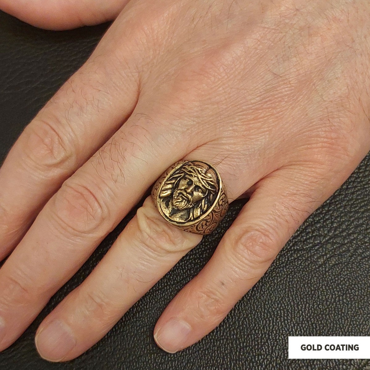 Silver Christian Jesus Ring - view 6