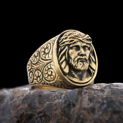 Silver Christian Jesus Ring by SWISS PLUS - Christian Collection