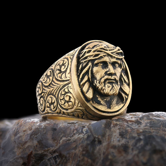 Silver Christian Jesus Ring - view 1