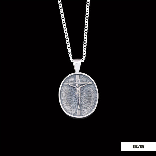 Silver Crucified Jesus Necklace, Crucifix Pendant, Christian Jewelry, Jesus Cross Necklace, Religious Jewelry Silver