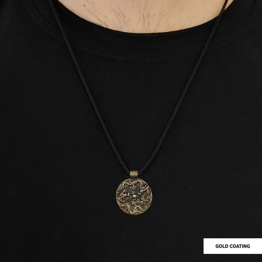 Silver Dragon Pendant Gold Coating-Cord