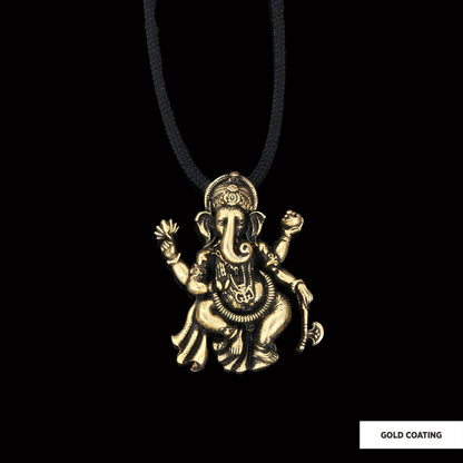 Silver Ganesha Pendant Gold Coating by SWISS PLUS - Unique Pendants & Cool Design Necklaces