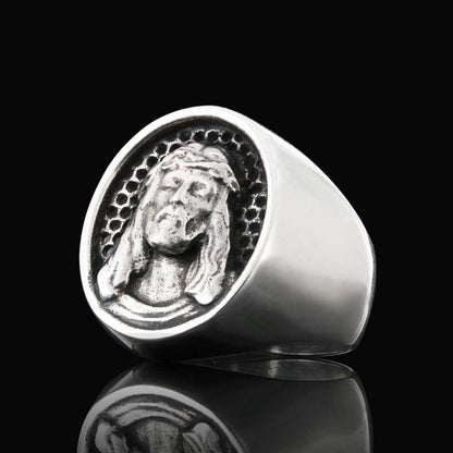 Silver Jesus Ring by SWISS PLUS - Christian Collection - view 3