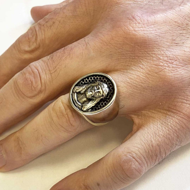 Silver Jesus Ring - view 4