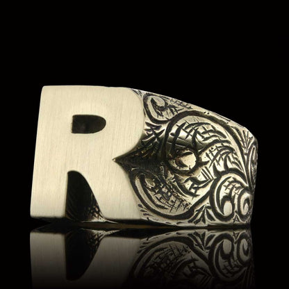Silver Letter R Bold Alphabet Celtic Ring by SWISS PLUS - Letter Collection - view 6