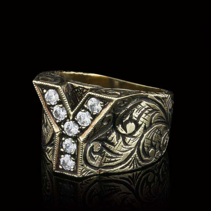 Silver Letter Y Alphabet Ring by SWISS PLUS - Letter Collection - view 7