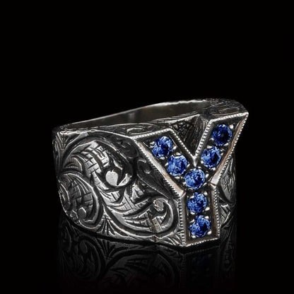 Silver Letter Y Alphabet Ring by SWISS PLUS - Letter Collection - view 2