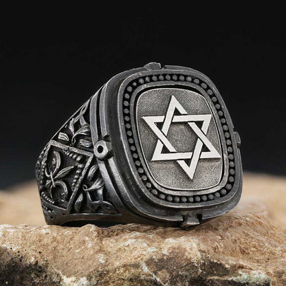 Silver Magen David Jewish Ring by SWISS PLUS - Jewish Collection