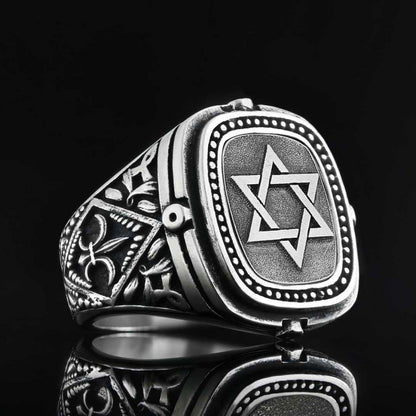 Silver Magen David Jewish Ring by SWISS PLUS - Jewish Collection - view 3